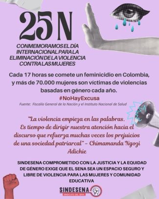 Conmemoramos el día internacional para la eliminación de la violencia contra las mujeres